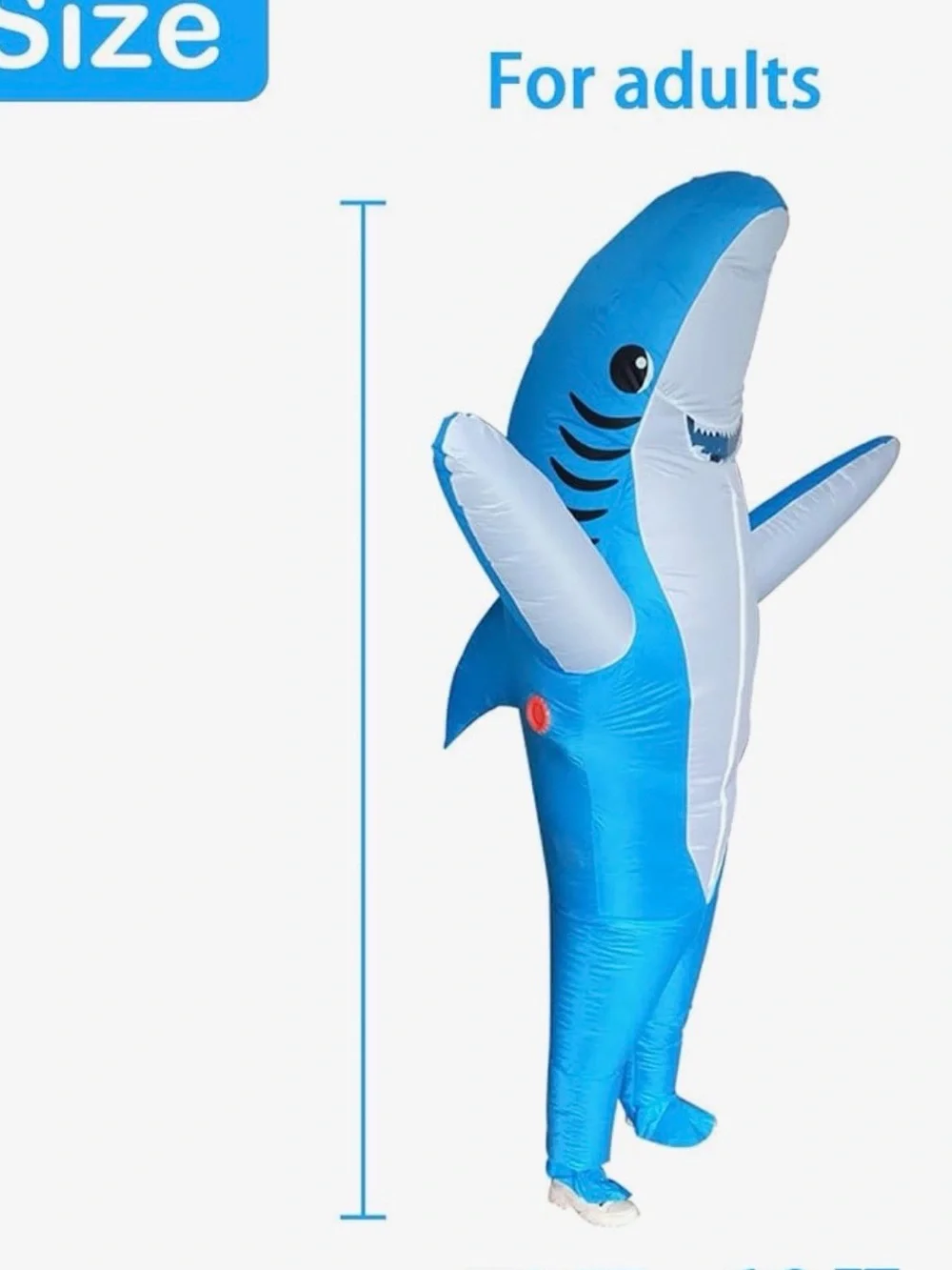 Two Inflatable Blue & White Shark Costume